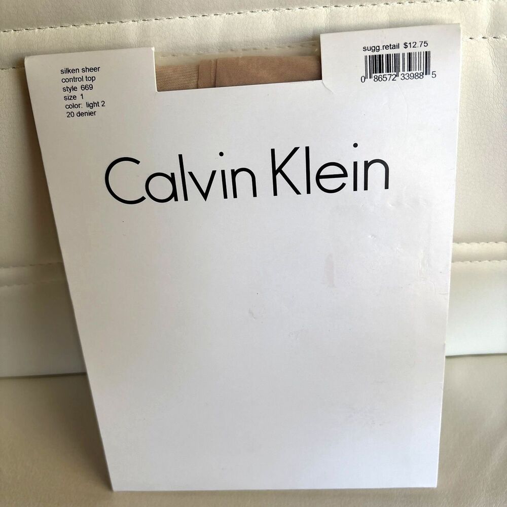 Calvin Klein Silken Sheer Control Top Pantyhose Size 1 Light 2 20 Denier NEW